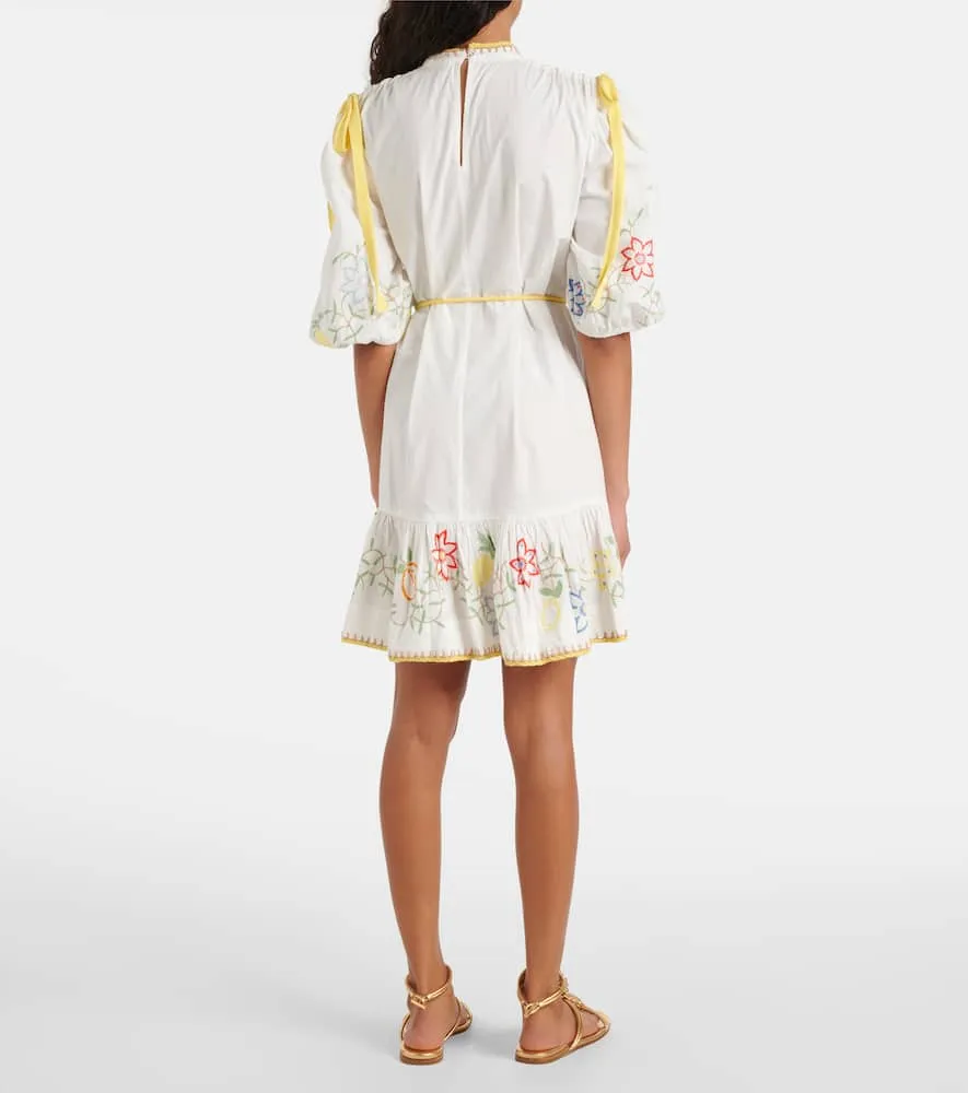Alemais Embroidered cotton minidress