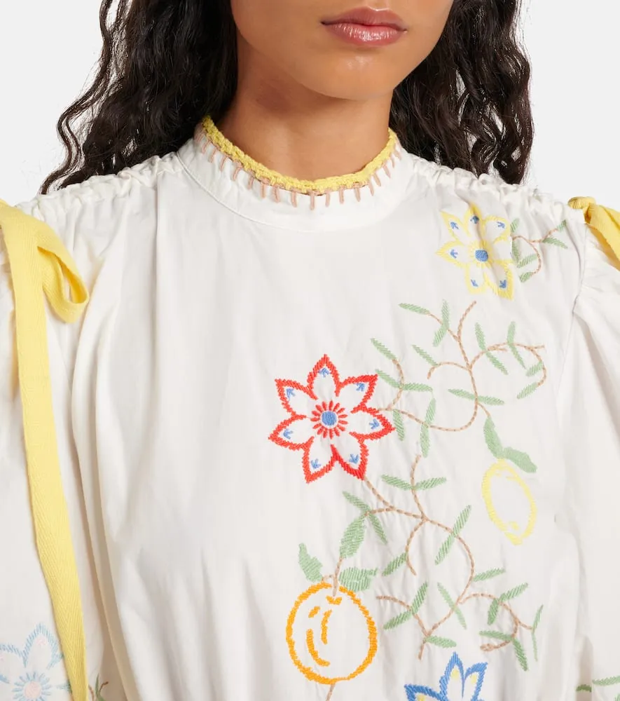 Alemais Embroidered cotton minidress