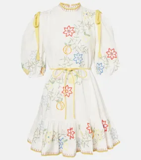 Alemais Embroidered cotton minidress