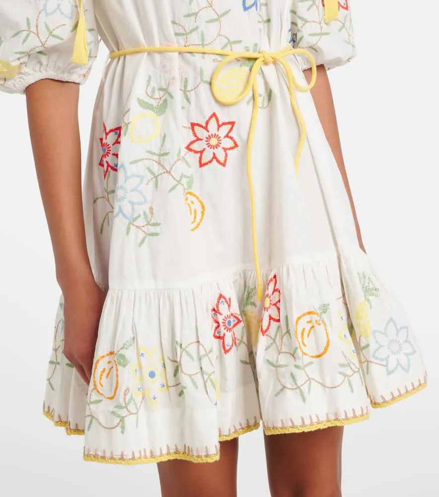 Alemais Embroidered cotton minidress