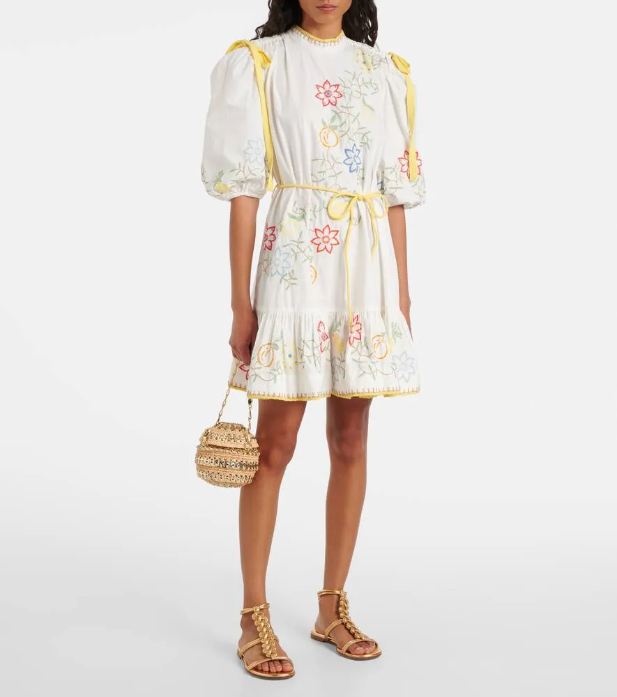 Alemais Embroidered cotton minidress