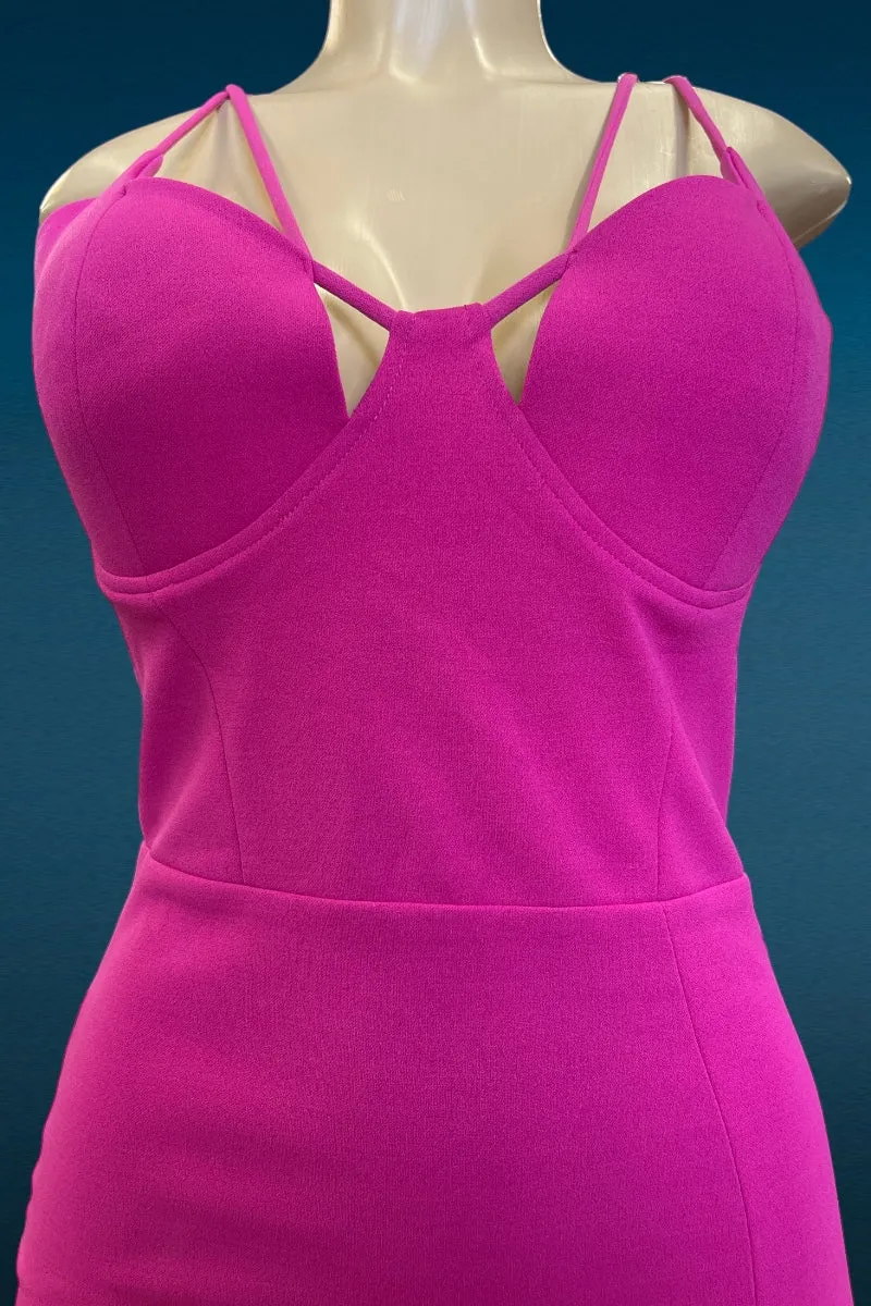 Asymmetrical Caged Bustier Dress