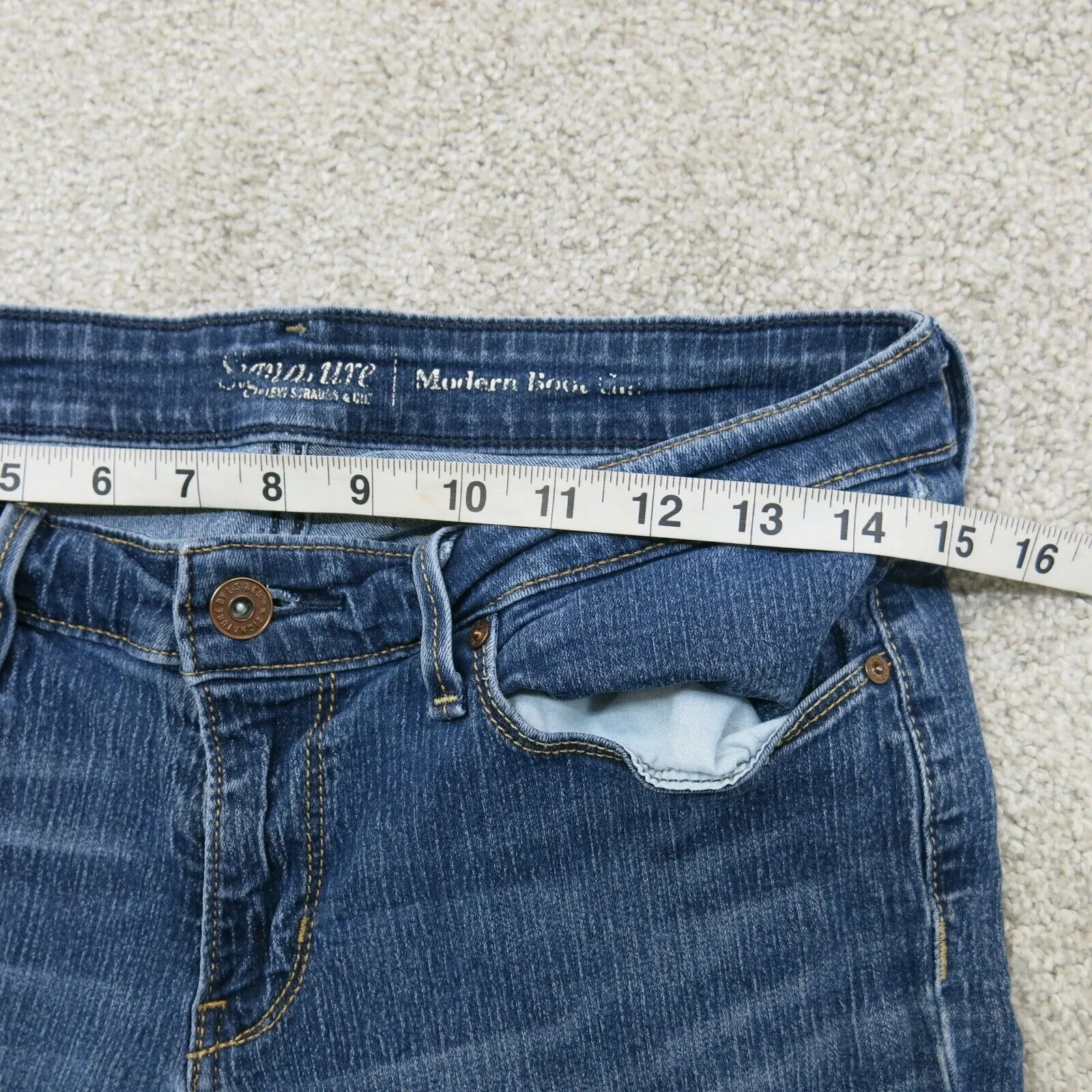 Denizen From Levis Womens Jeans Modern Bootcut Cotton Mid Rise Blue Size W31XL32