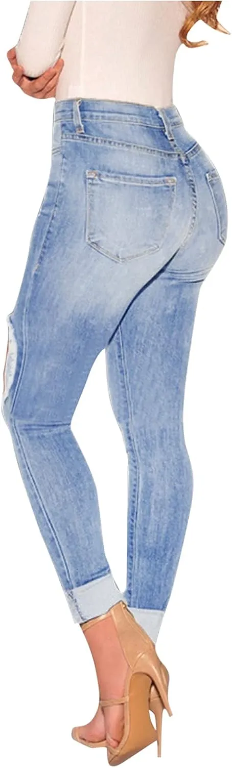 for Women Lift Jeans Butt Jeans Stretch Juniors Skinny Waisted Women's Distressed Skinny Jeans for Women