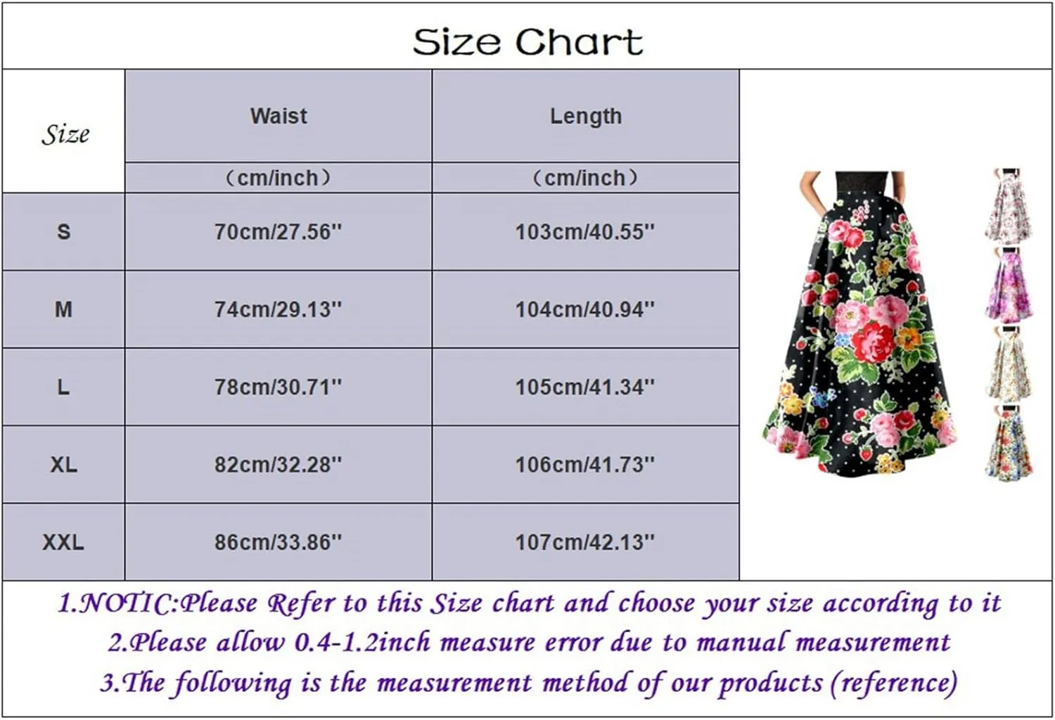 Maxi Skirt for Women Floral Print High Waist Boho Skirts 2025 Summer Beach Long Skirt Robe Loose Dress with Pockets