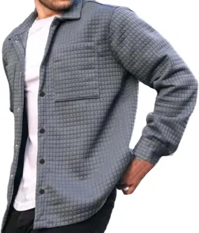 Men Casual Plaid Shirt Long Sleeve Lapel Button Cotton Casual Coat Outdoor Sport Travel Daily Clothes with Pocket