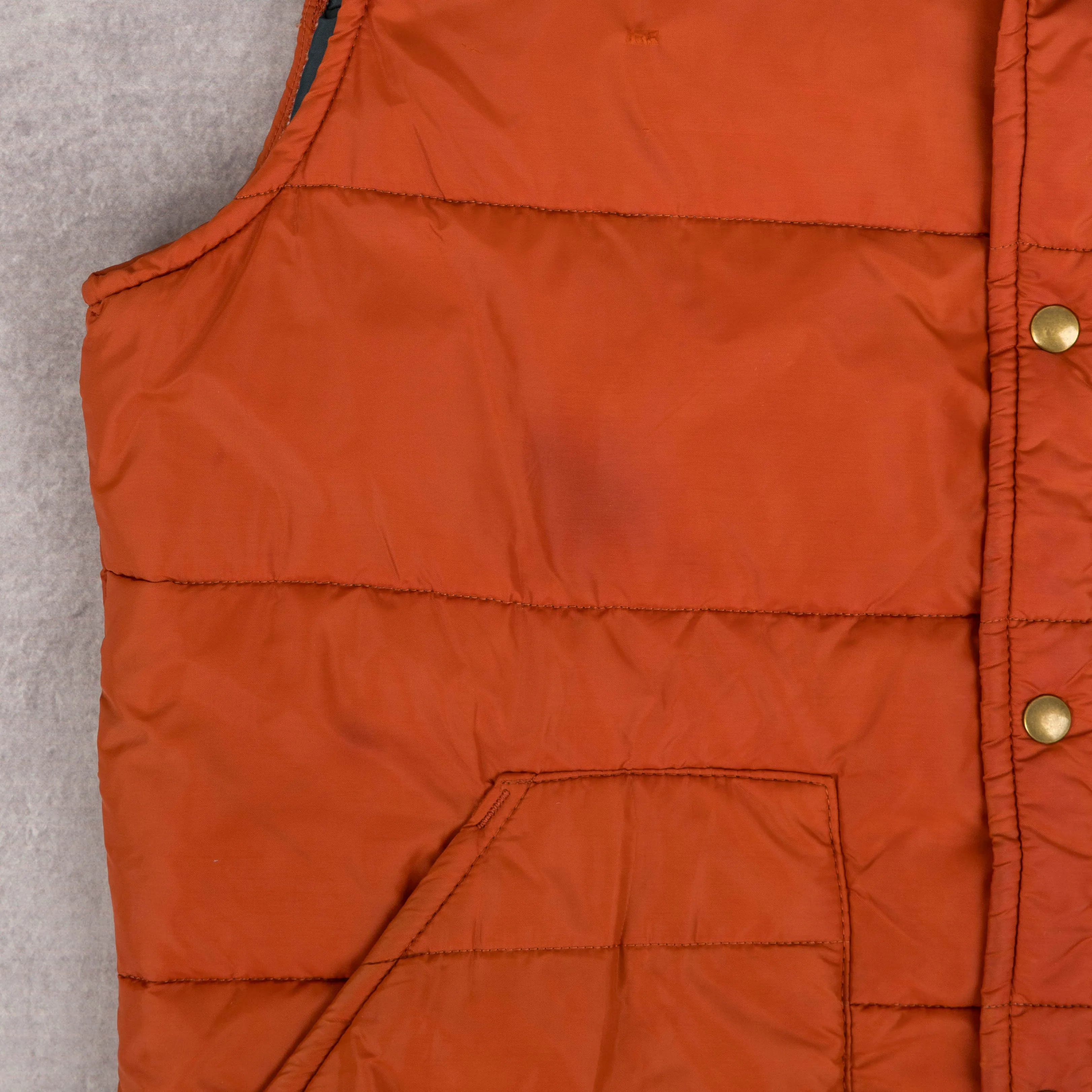 MEN'S VINTAGE 1970S JC PENNEY QUILTED GILET JACKET - X-LARGE