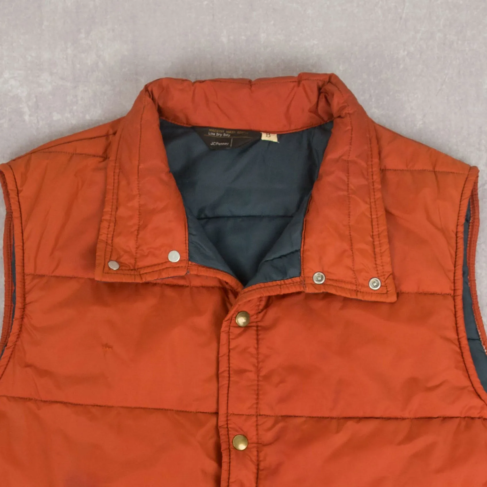 MEN'S VINTAGE 1970S JC PENNEY QUILTED GILET JACKET - X-LARGE