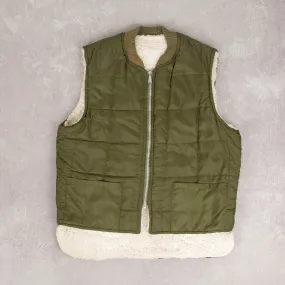 MEN'S VINTAGE 1980S QUILTED WORKWEAR GILET JACKET - MEDIUM