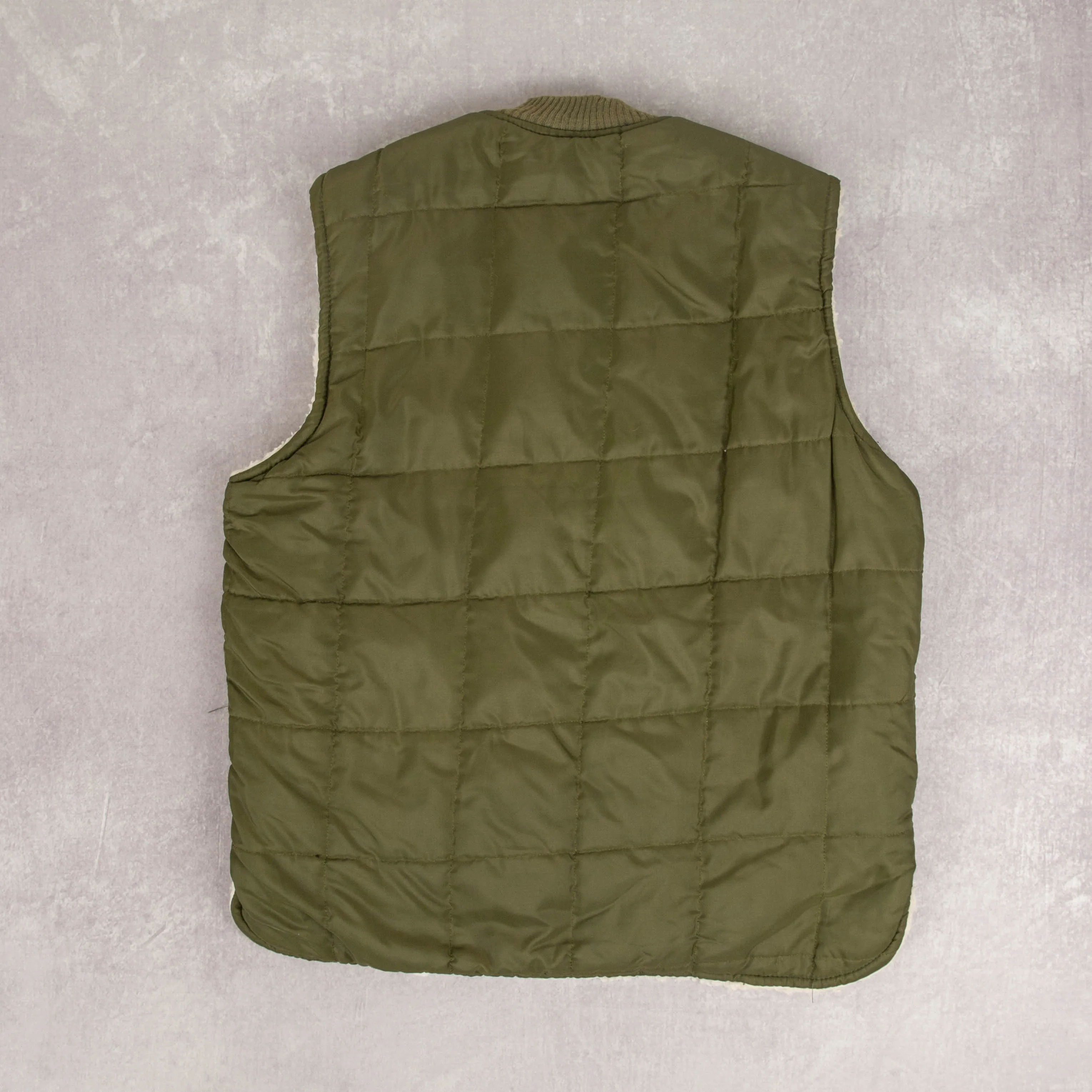 MEN'S VINTAGE 1980S QUILTED WORKWEAR GILET JACKET - MEDIUM