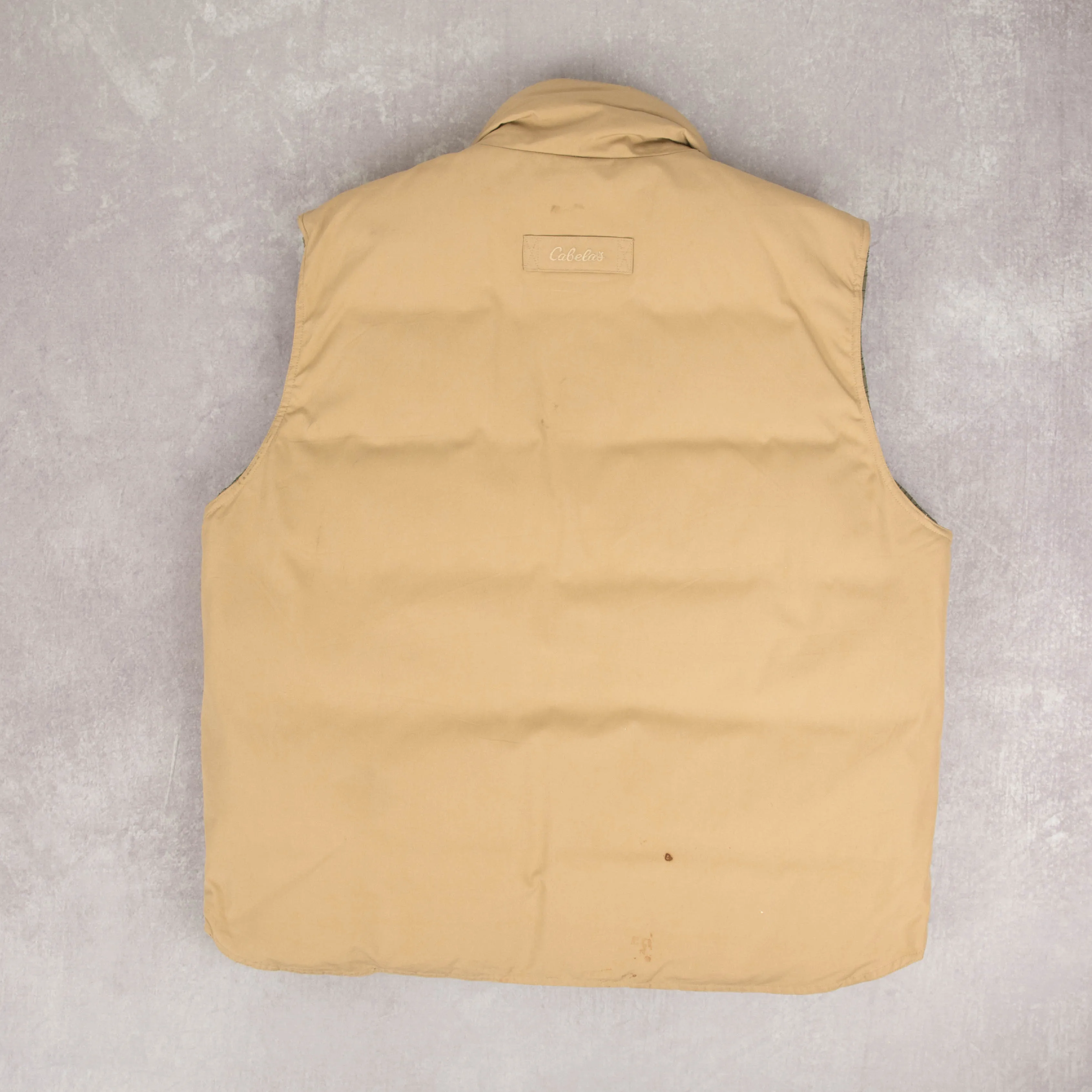 MEN'S VINTAGE GOOSE DOWN QUILTED GILET JACKET - LARGE