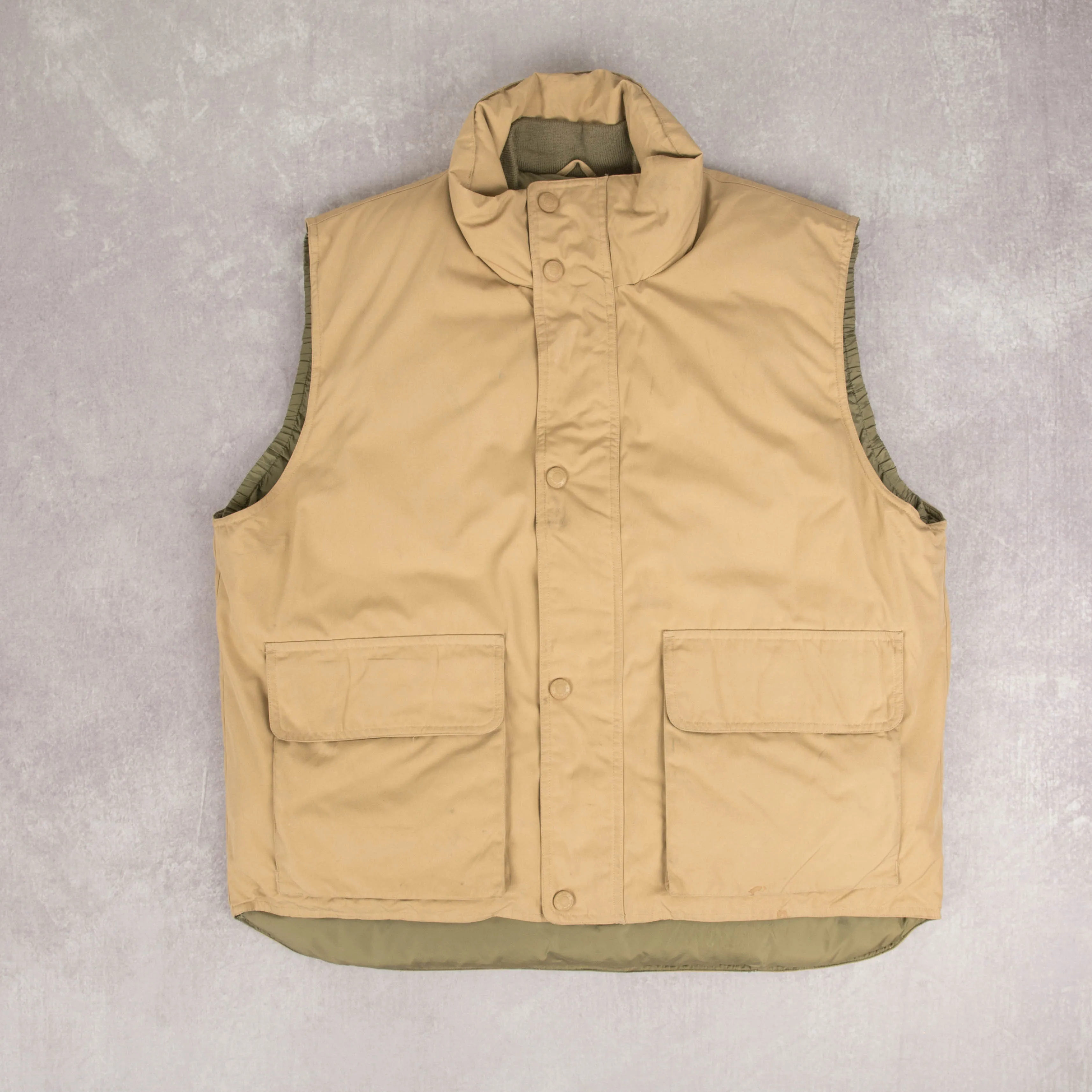 MEN'S VINTAGE GOOSE DOWN QUILTED GILET JACKET - LARGE