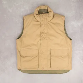 MEN'S VINTAGE GOOSE DOWN QUILTED GILET JACKET - LARGE