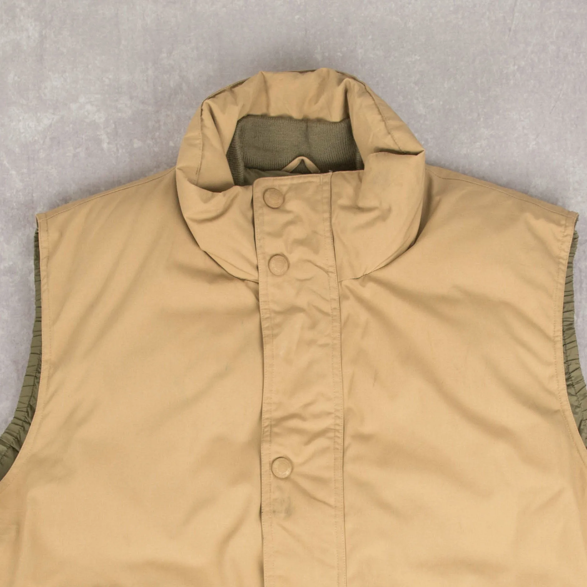 MEN'S VINTAGE GOOSE DOWN QUILTED GILET JACKET - LARGE