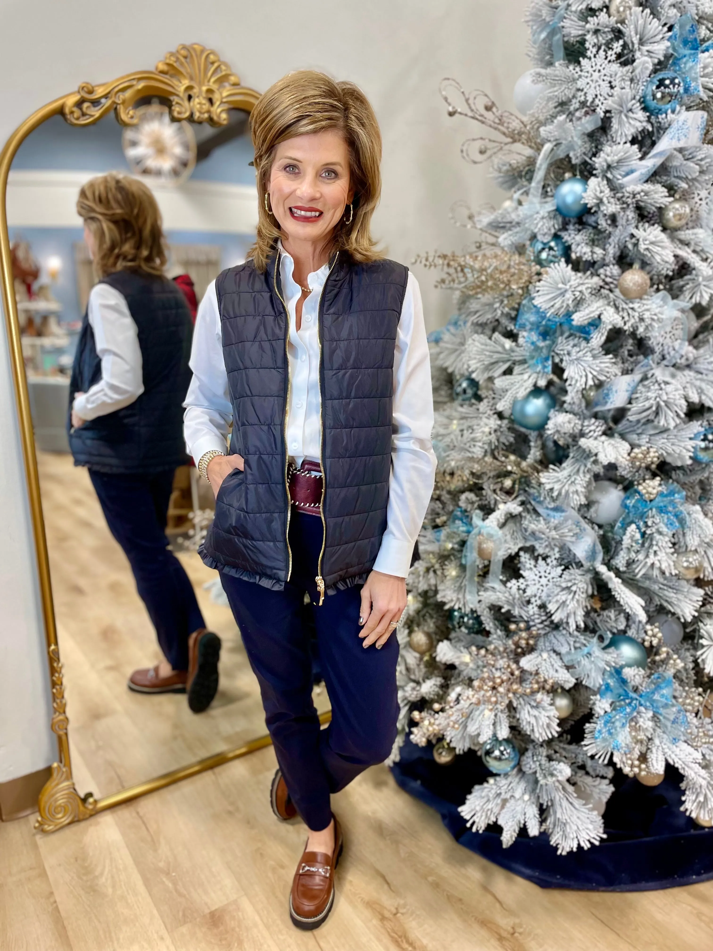 Multiples Quilted Vest Black